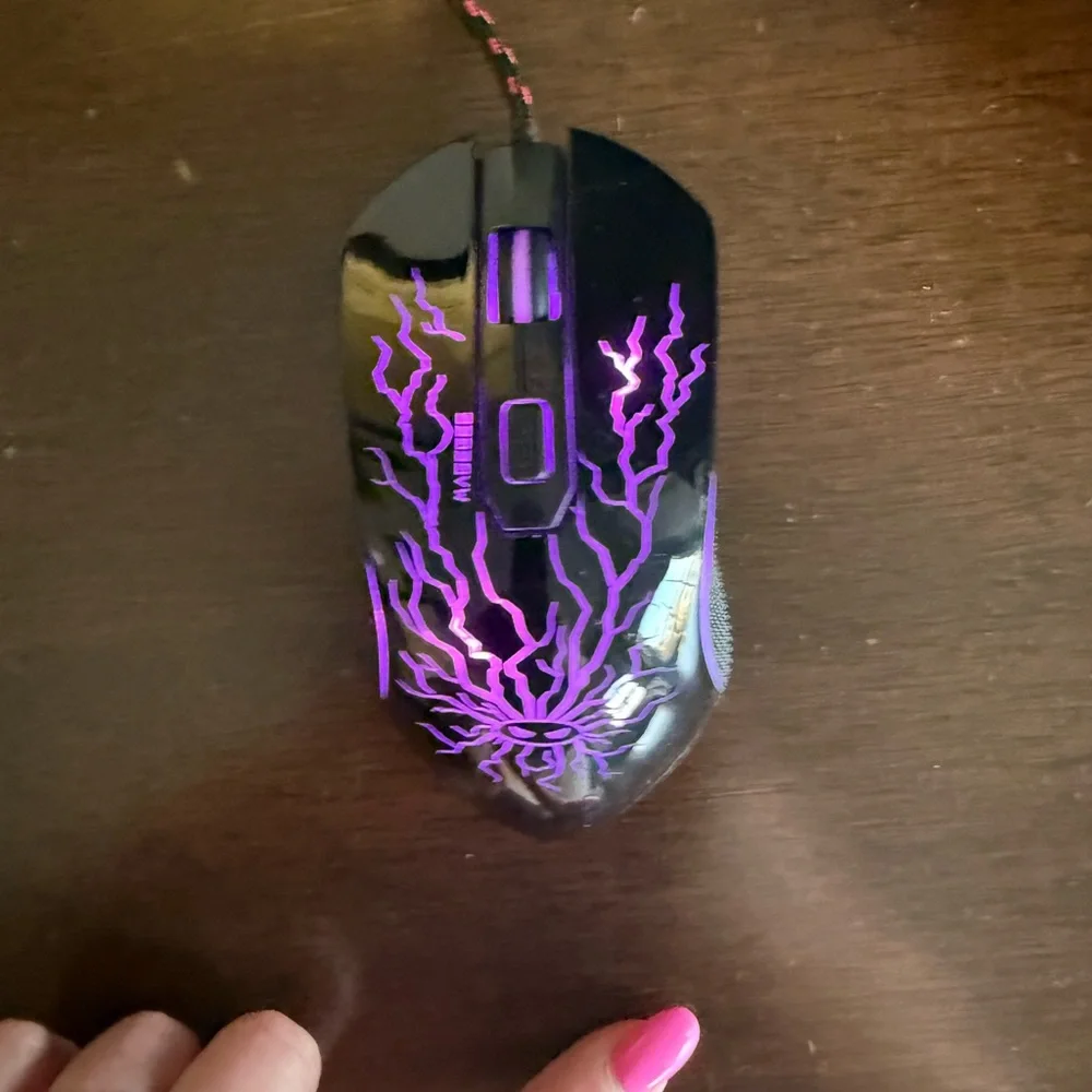 Wired Gaming Mouse with black LED Design multi - colors